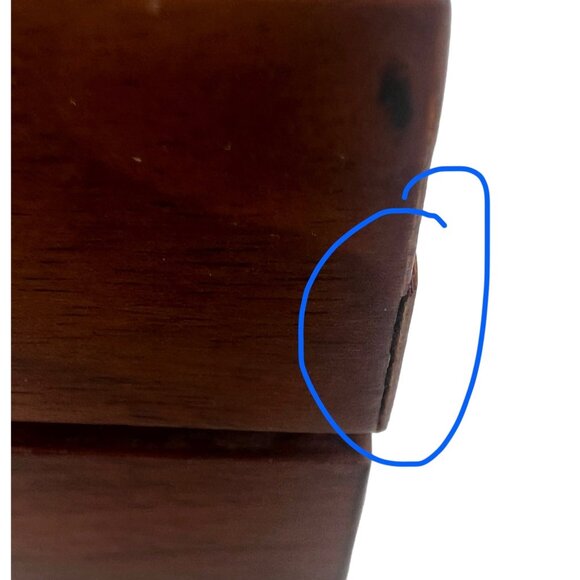 Handcrafted Wooden Jewelry Box With Spalted Maple Lid R Wilson 2000 7.5 x 4.25" - Picture 13 of 13